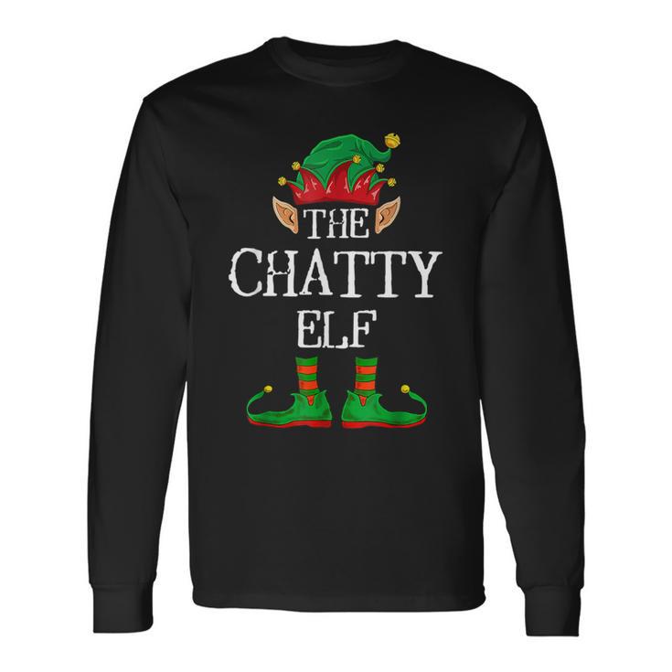 Chatty Elf Family Matching Christmas Pajama Pj Long Sleeve T-Shirt Gifts ideas