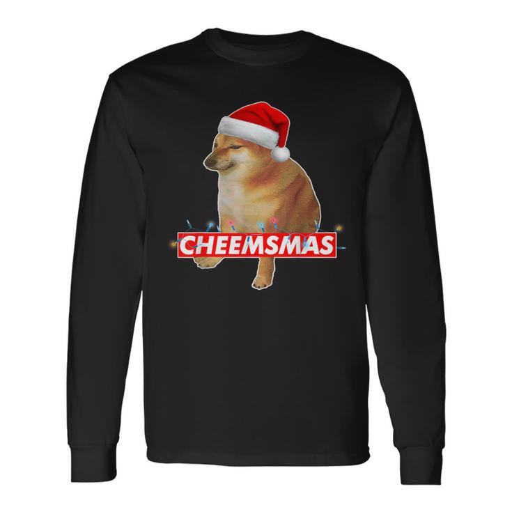 Cheems Cheemsmas Christmas Sweater Doge Meme Long Sleeve T-Shirt