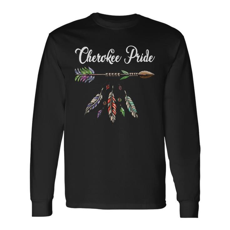 Cherokee Pride Feathers Native American Long Sleeve T-Shirt