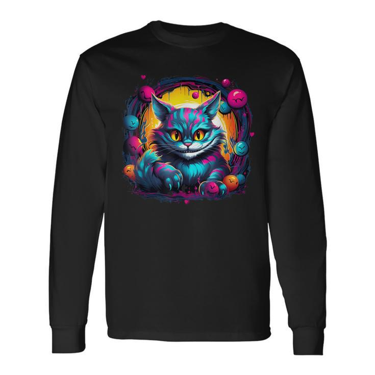 Cheshire Cat Alice In Wonderland Cool Graphic Langarmshirts Geschenkideen