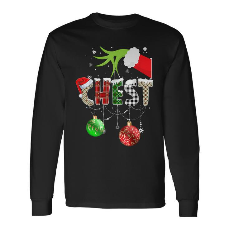 Chest Nuts Christmas Matching Couple Chestnuts Pajama Long Sleeve T-Shirt