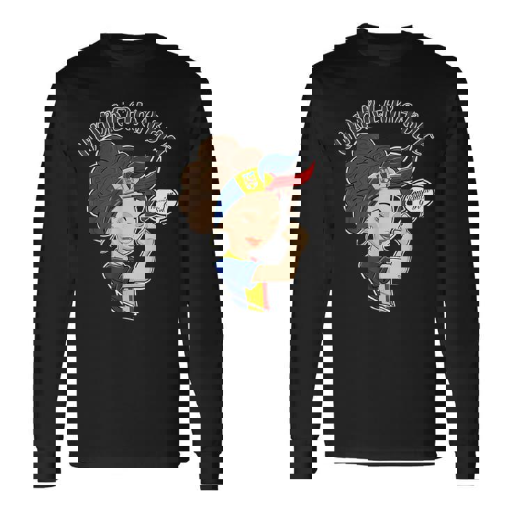 Chica Rumana I Bandera Rumana I Rumanía Camiseta de manga larga