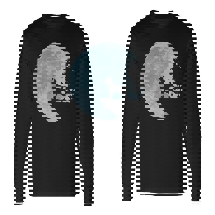 Chihuahua Dog Full Moon Love Sweet Puppy Owner Cute Pet Long Sleeve T-Shirt