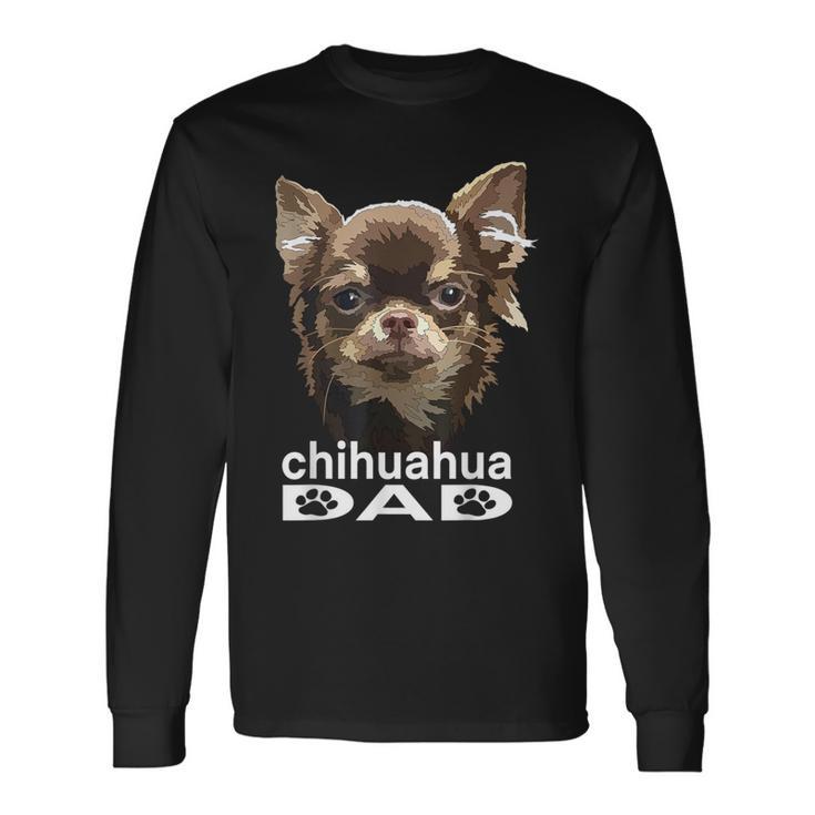 Chihuahua Langhaariger Papa Lustigerater Hund Chiwawa Papa Langarmshirts Geschenkideen