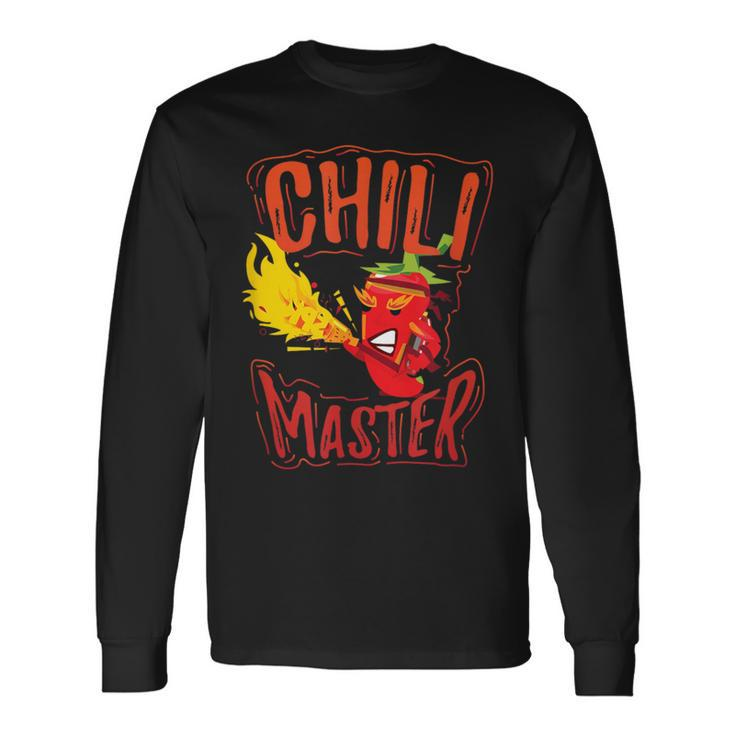 Chili Master Food Contest Cook Off Red Pepper Long Sleeve T-Shirt