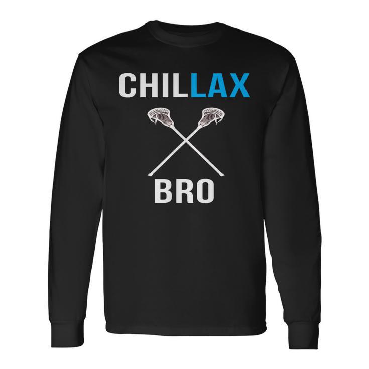 Chill Lax Bro Lacrosse Joke Lax Long Sleeve T-Shirt