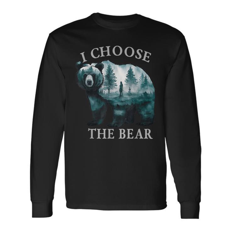 I Choose The Bear 2024 Bear In The Camp Trending Long Sleeve T-Shirt