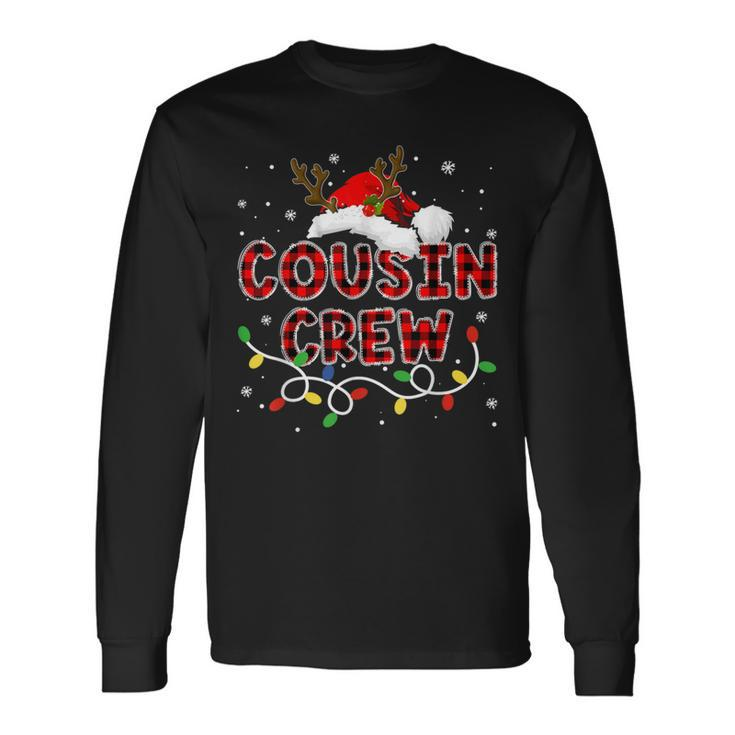 Christmas Cousin Crew Buffalo Plaid Family Xmas Pajamas Pjs Long Sleeve T-Shirt