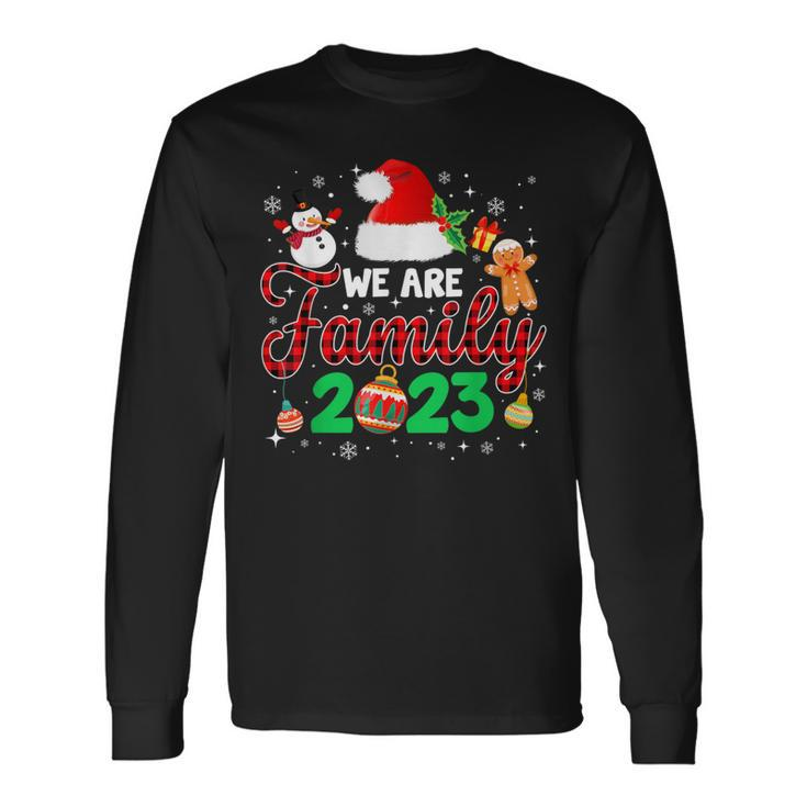 Christmas Family Matching 2023 Santa Hat Xmas Holiday Long Sleeve T-Shirt