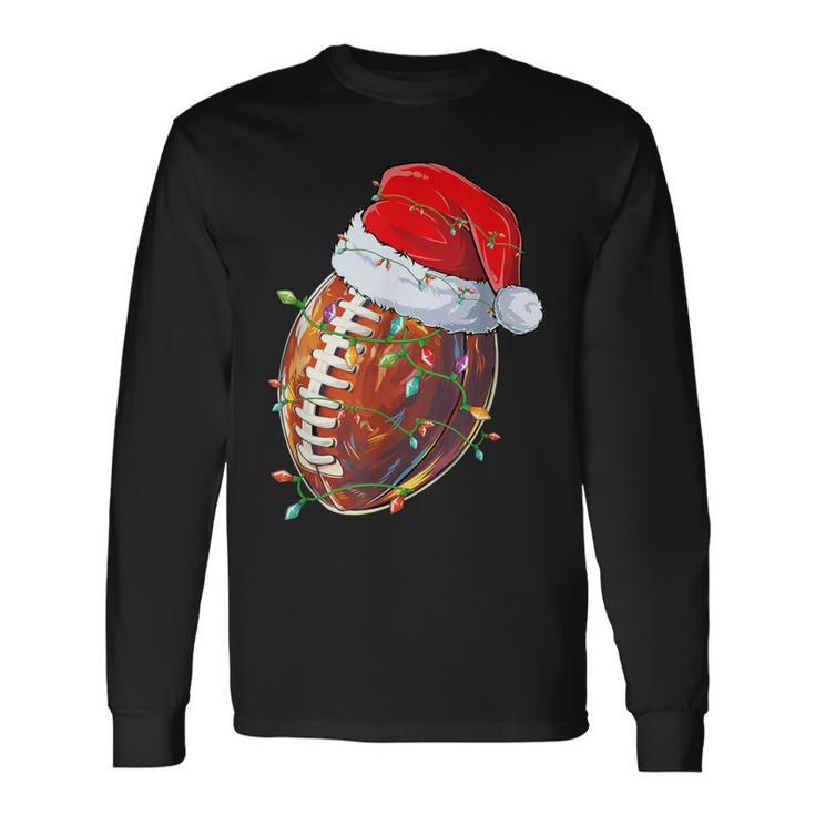 Christmas Football Team Santa Sports For Boys Long Sleeve T-Shirt