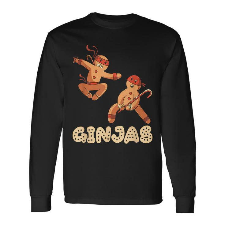 Christmas Ginjas Ninja Gingerbread Man Long Sleeve T-Shirt