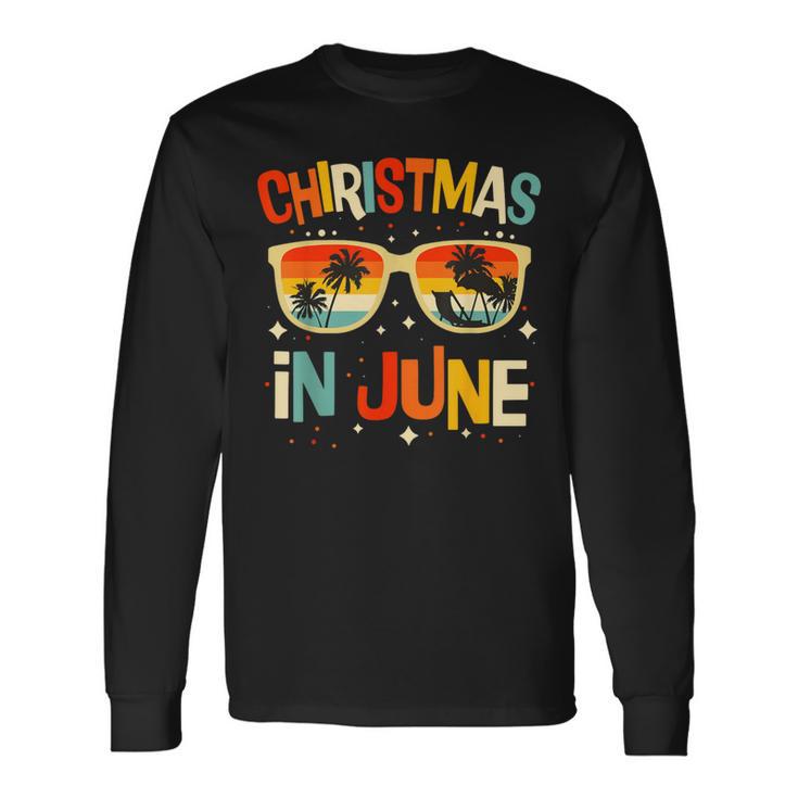 Christmas In June Sunglasses Summer Vacation Xmas Long Sleeve T-Shirt