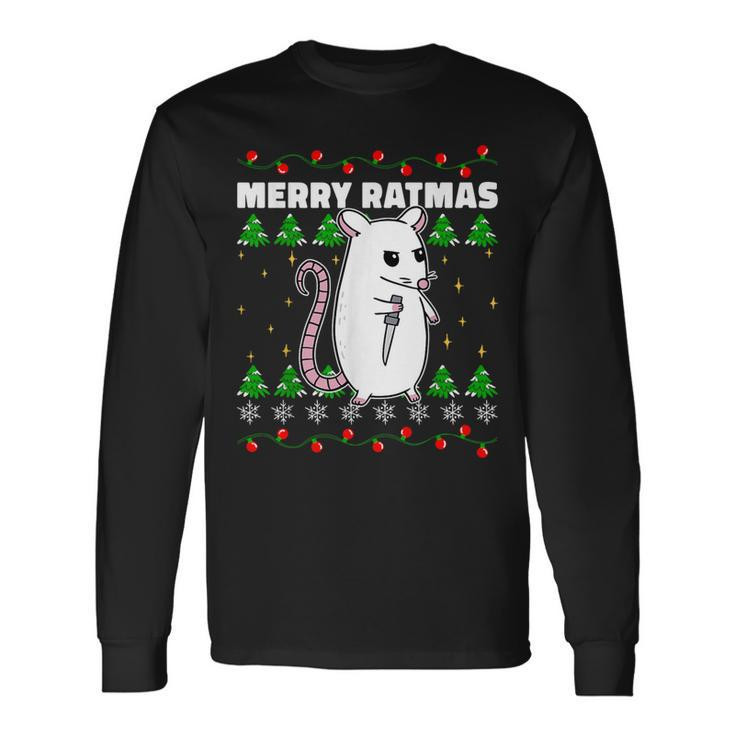 Christmas Rat Rodents Animals Lover Xmas Long Sleeve T-Shirt
