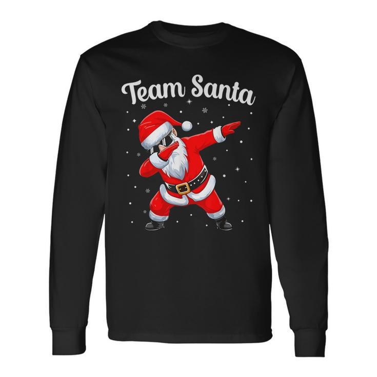 Christmas Team Santa Family Group Matching Dabbing Santa Long Sleeve T-Shirt