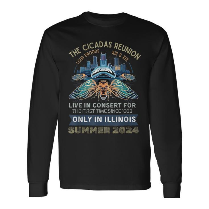 Cicada Concert Tour 2024 Illinois Cicada Broods Long Sleeve T-Shirt
