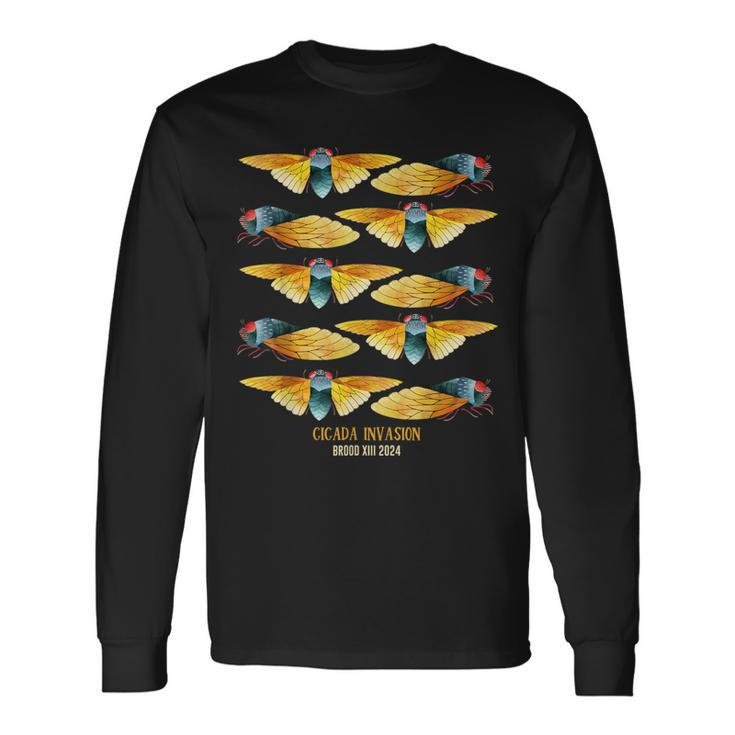Cicada Invasion Brood Xiii 2024 Enthusiast Nature Observers Long Sleeve T-Shirt Gifts ideas