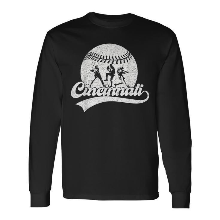 Cincinnati Cities Baseball Lover Baseball Fans Women Long Sleeve T-Shirt