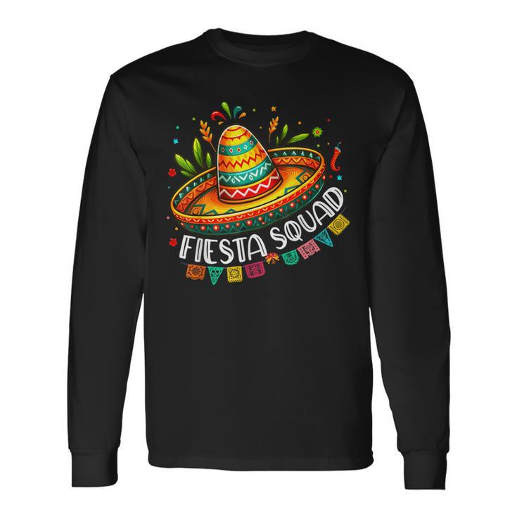 Cinco De Mayo 2024 Fiesta Squad Mexican Party Sombrero Hat Long Sleeve T-Shirt