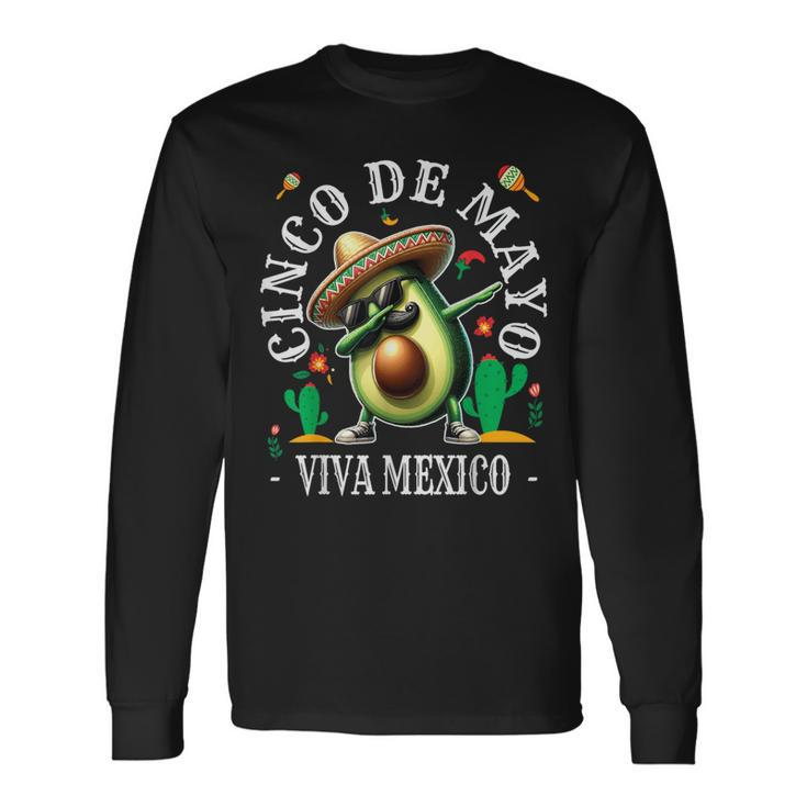 Cinco De Mayo Fiesta Camisa Avocado 5 De Mayo Viva Mexico Long Sleeve T-Shirt