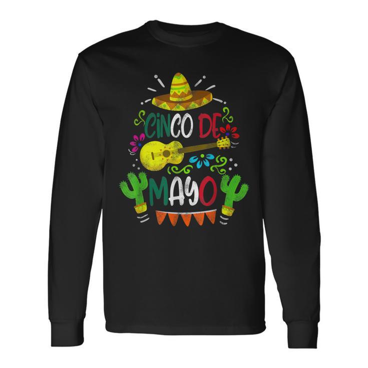 Cinco De Mayo Fiesta Taco Latino Music Mexican Sombrero Long Sleeve T-Shirt