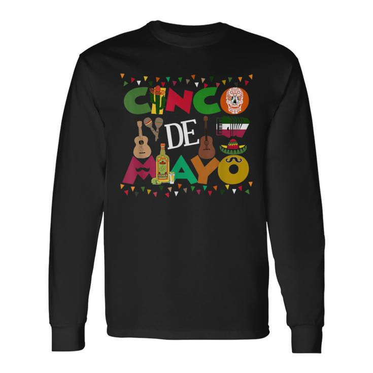 Cinco De Mayo Mexican Fiesta Music Costume Long Sleeve T-Shirt