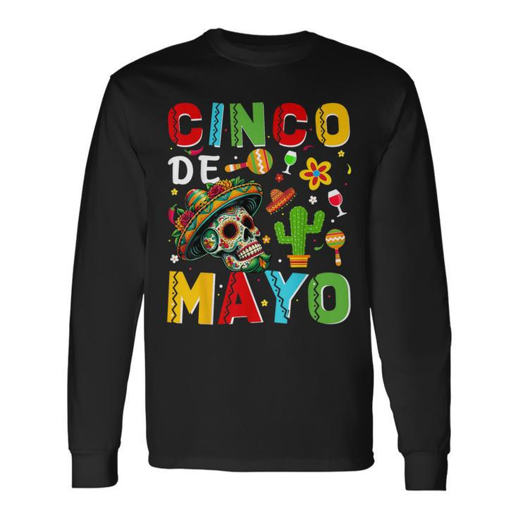 Cinco De Mayo Mexican Party Sugar Skull Fiesta 5 De Mayo Long Sleeve T-Shirt