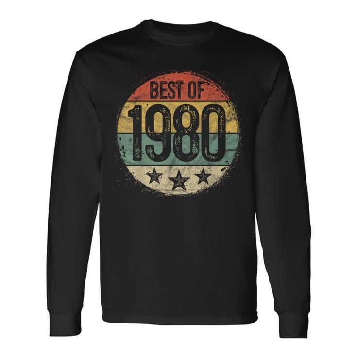 Circular Vintage Best Of 1980 44 Year Old 44Th Birthday Long Sleeve T-Shirt Gifts ideas