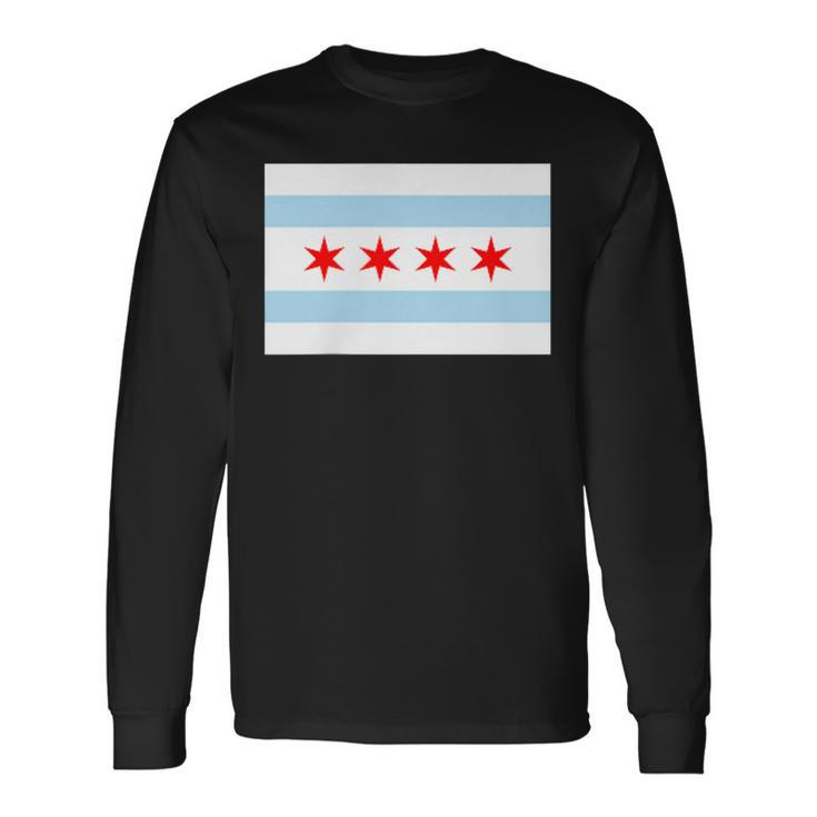 City Of Chicago Illinois Flag Windy City Long Sleeve T-Shirt