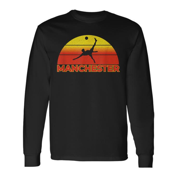 City Of Manchester Vintage Red Bicycle Sunset Long Sleeve T-Shirt
