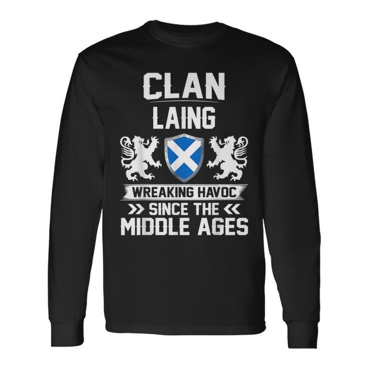 Clan Laing Scottish Family Clan Scotland Wreaking Havoc Mz Long Sleeve T-Shirt