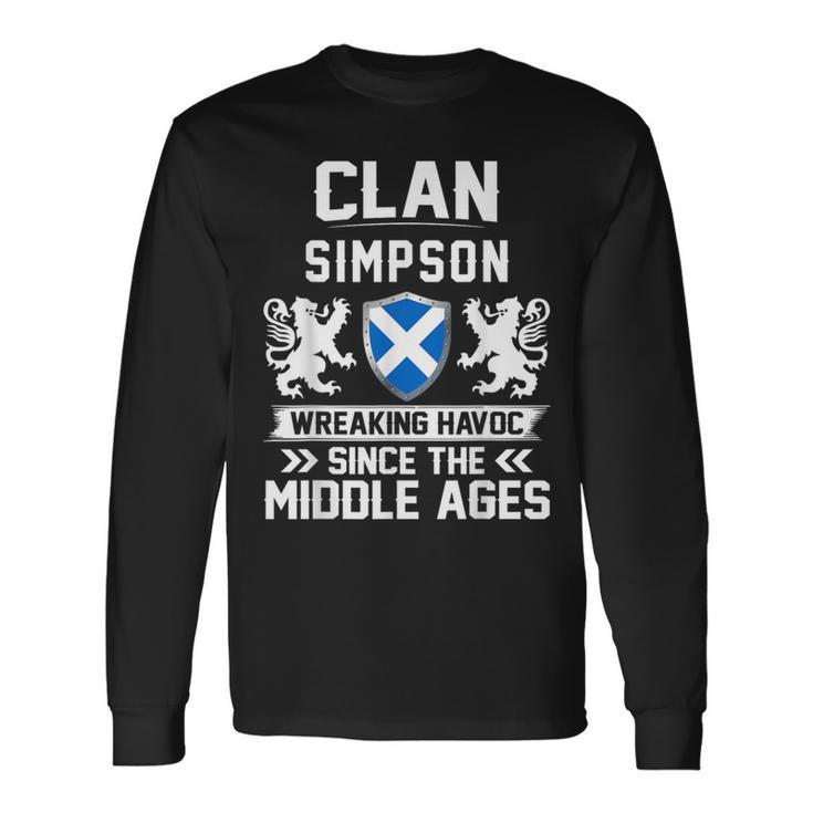 Clan Simpson Scottish Family Scotland Fathers Long Sleeve T-Shirt