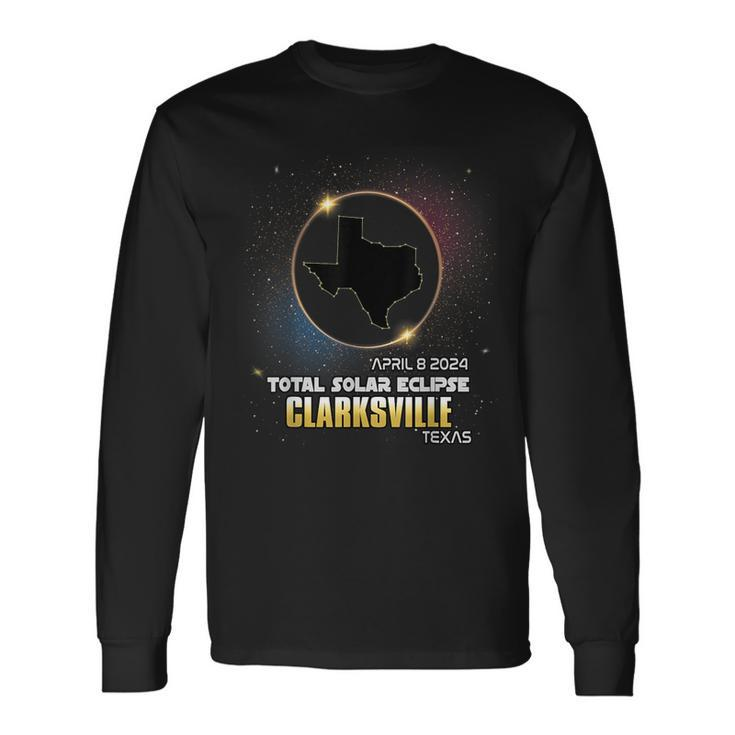 Clarksville Texas Total Solar Eclipse 2024 Long Sleeve T-Shirt