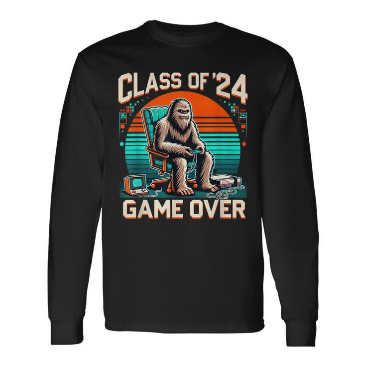 Class Of 2024 Graduation Seniors 24 Gamer Game Over Long Sleeve T-Shirt