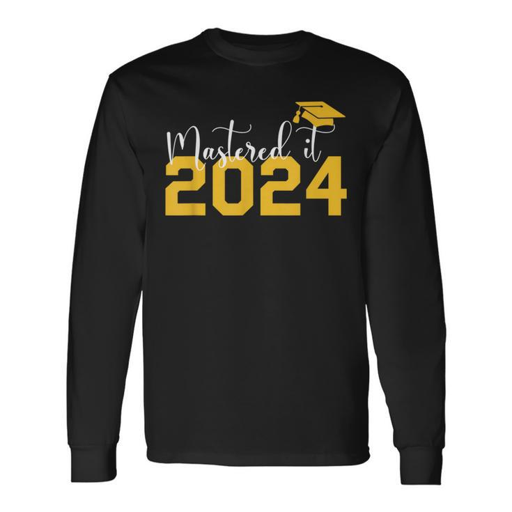 Class Of 2024 Mastered It College Masters Degree Graduation Long Sleeve T-Shirt