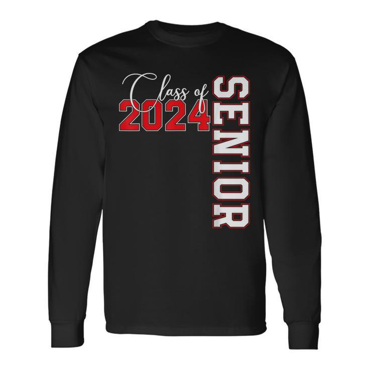 Class Of 2024 Senior 2024 Graduation Or First Day Of School Long Sleeve T-Shirt