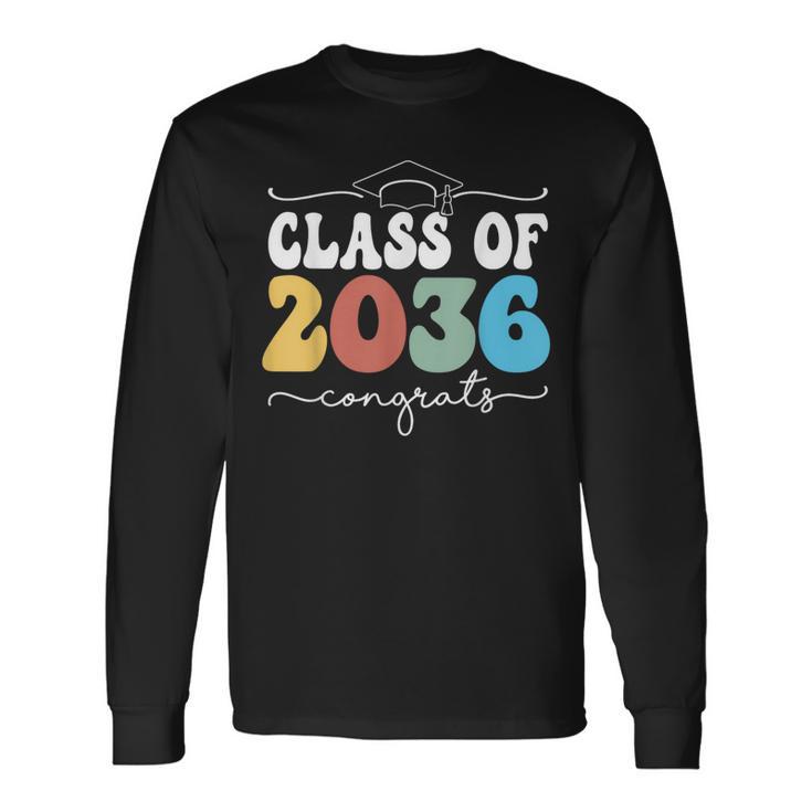 Class Of 2036 Kindergarten First Day Graduation Grow With Me Long Sleeve T-Shirt Gifts ideas