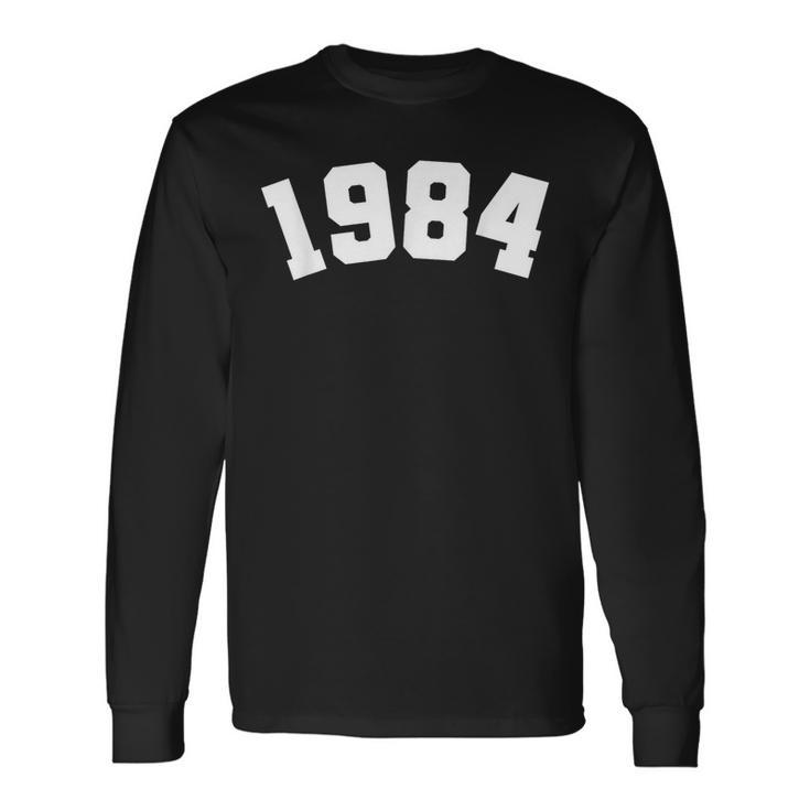 Classic 1984 Varsity Vintage College Style 40Th Birthday Long Sleeve T-Shirt Gifts ideas