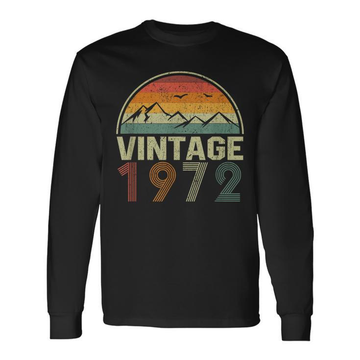 Classic 52Nd Birthday Idea Vintage 1972 Long Sleeve T-Shirt