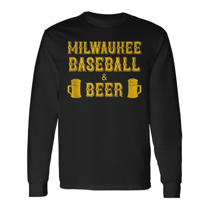 Classic Milwaukee Baseball & Beer Fan Retro Vintage Long Sleeve T-Shirt Gifts ideas