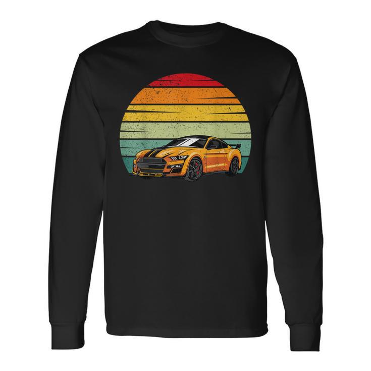 Classic Sport Car Golden Car Lover Mechanic Driver Race Long Sleeve T-Shirt