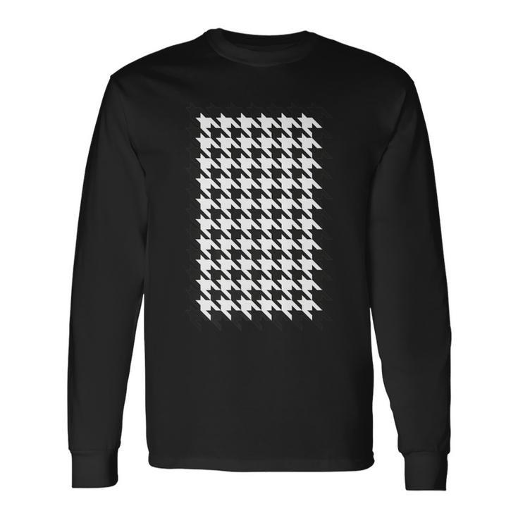 Classic Stylish Fun Fashionable Houndstooth Long Sleeve T-Shirt