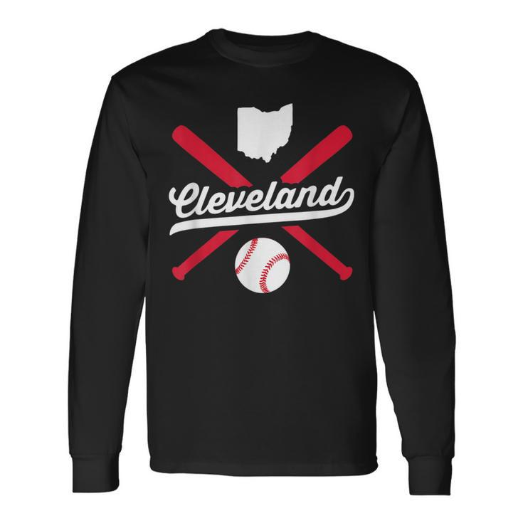 Cleveland Baseball Vintage Ohio Pride Navy Blue Love City Long Sleeve T-Shirt