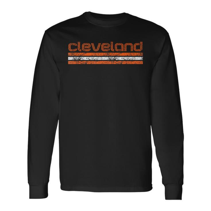 Cleveland Ohio Retro Vintage Weathered Throwback Long Sleeve T-Shirt