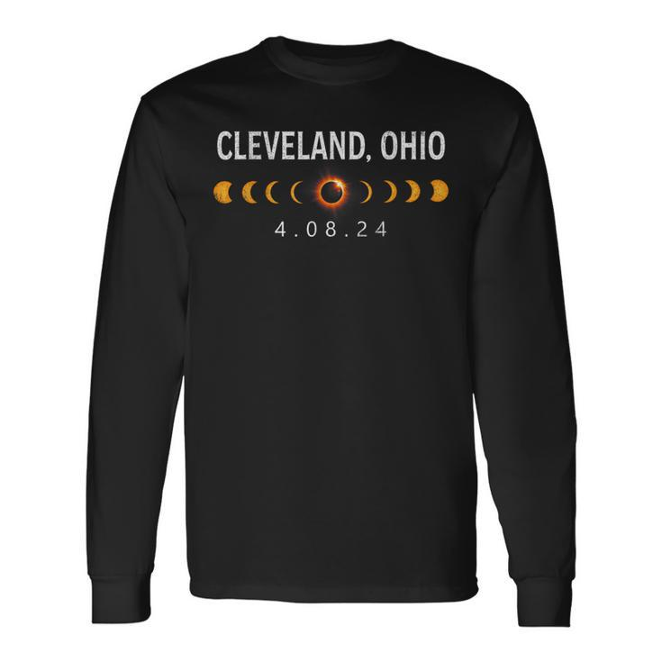 Cleveland Ohio Total Solar Eclipse 2024 Ohio Solar Eclipse Long Sleeve T-Shirt