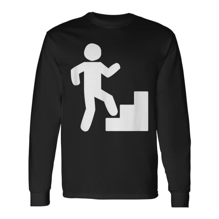 Climbing Stairs Tribute Workout Long Sleeve T-Shirt