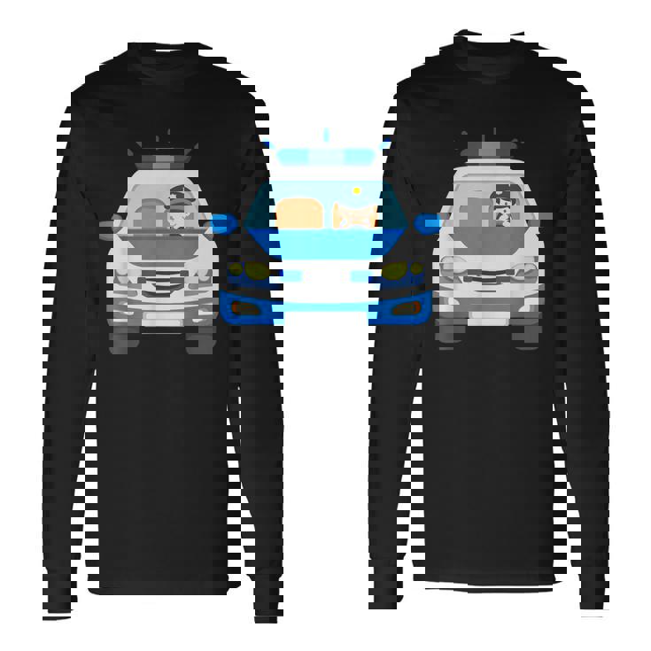 Coche De Policía Con Policía Coche Policíaehículo Niños Niños Camiseta de manga larga