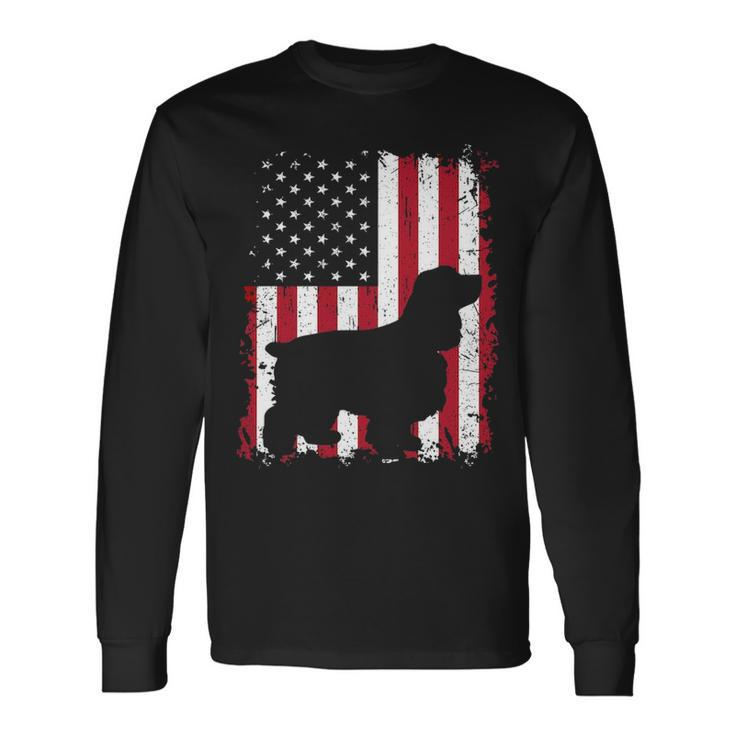 Cocker Spaniel 4Th Of July Patriotic American Usa Flag Long Sleeve T-Shirt