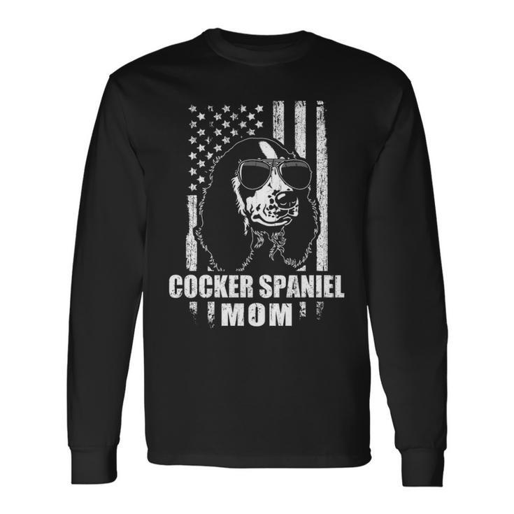 Cocker Spaniel Mom Cool Vintage Retro Proud American Long Sleeve T-Shirt