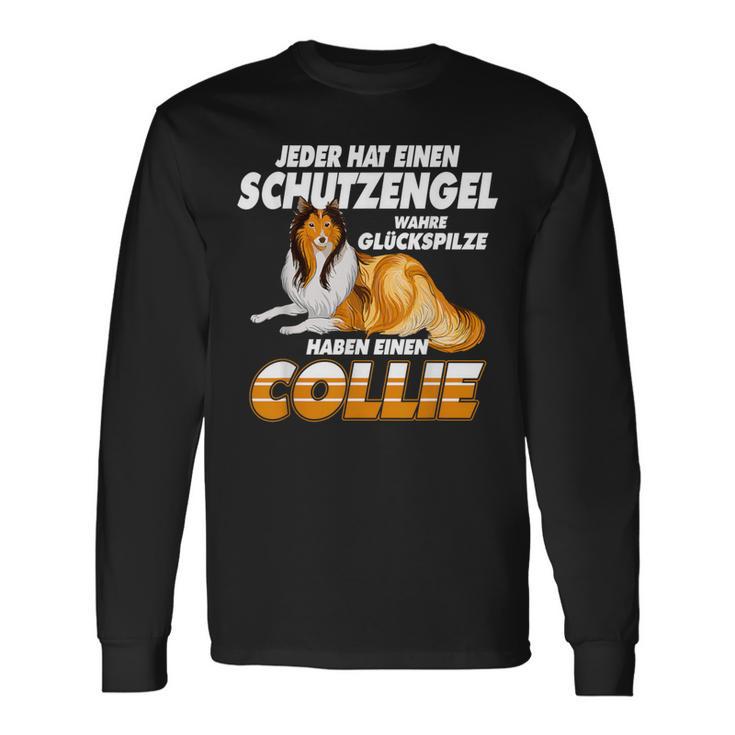 Collie Long Hair Guardian Angel Dog Langarmshirts Geschenkideen