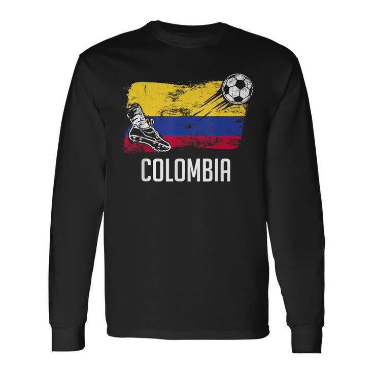 Colombia Flag Jersey Colombian Soccer Team Colombian Long Sleeve T-Shirt Gifts ideas